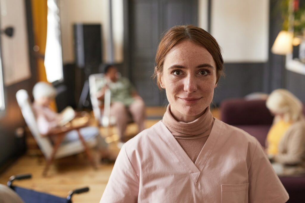 Young Nurse at Retirement Home